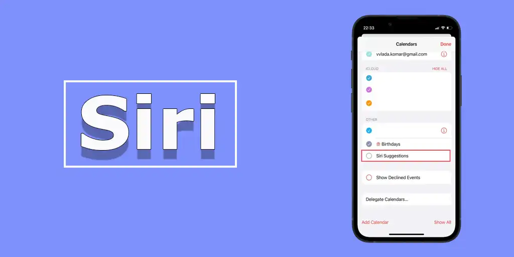 hide Siri suggestions from Calendar